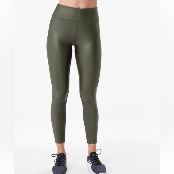 Lole Ankle Leggings - Olive Green - Workout Pants - Spandex - High Rise - Picture 2 of 10
